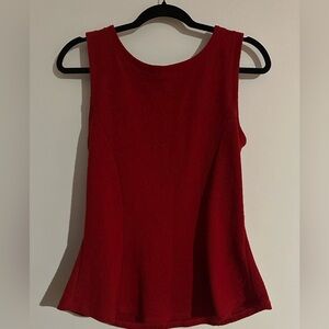 Suzy Shier Red Peplum Tank Top